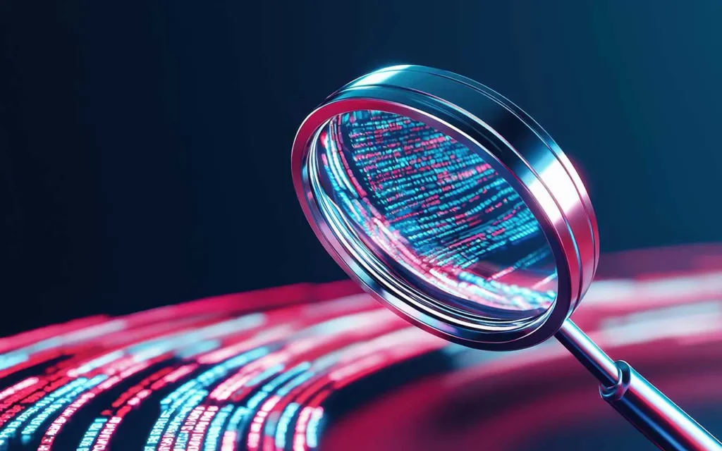 AX Digital SEO Audit Magnifying glass with Coloured data